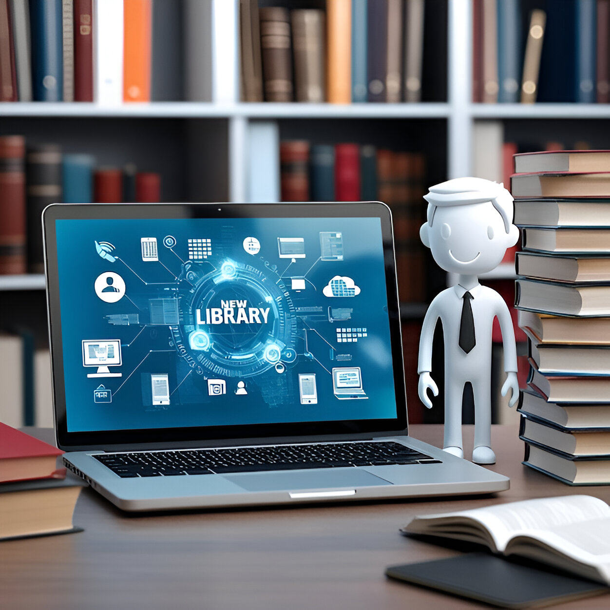 Man with laptop smiling